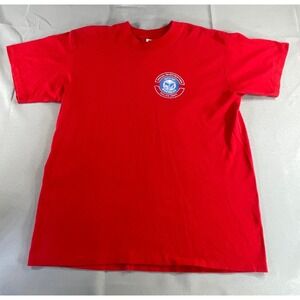 Vintage Oneita Riverside Police T-Shirt XL Red Anti-Gang Drugs Graphic USA Made